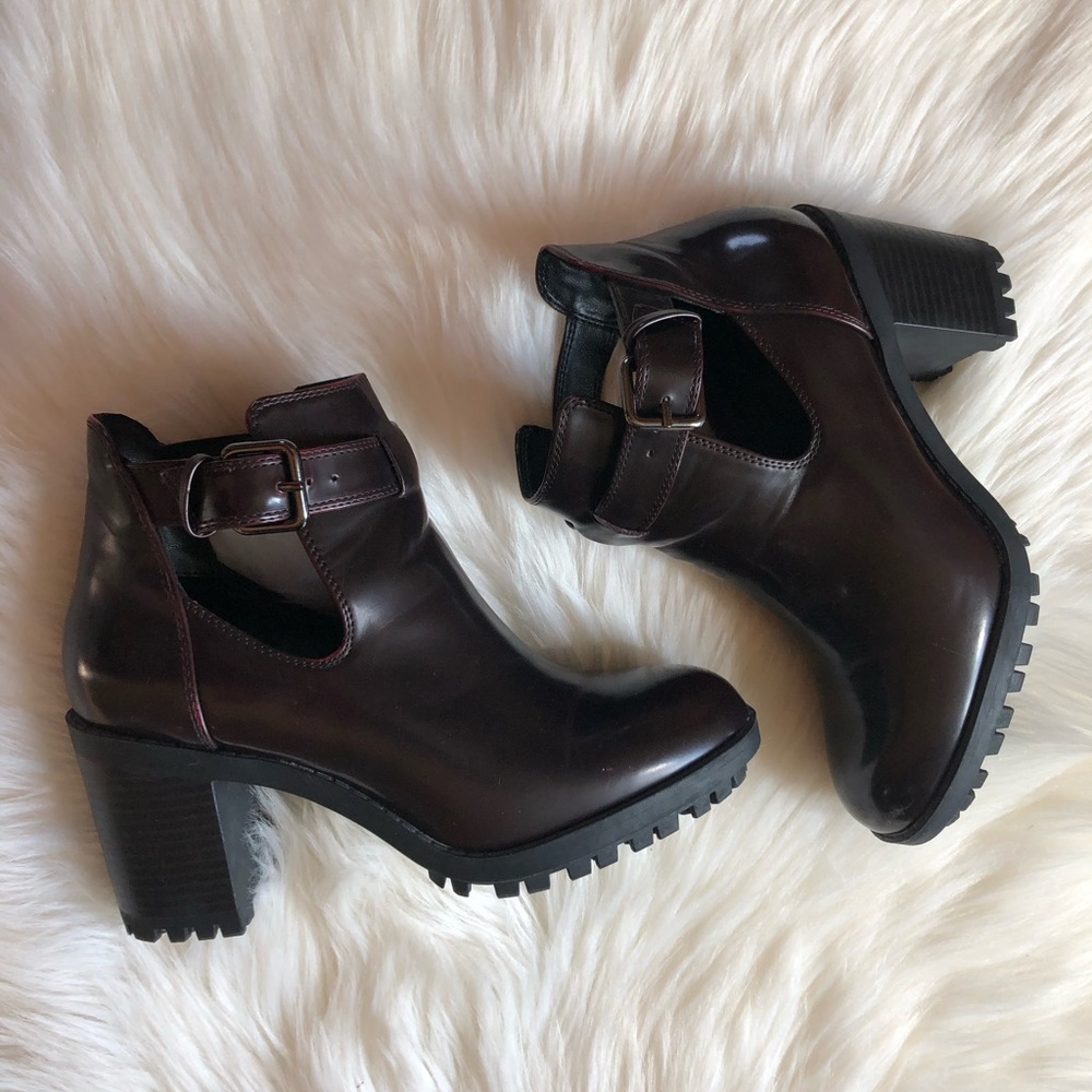 Zara Trafaluc boots wedge style booties size 38